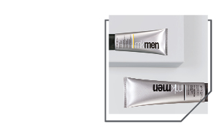 Die MK Men® Daily Facial Wash und der MK Men® Advanced Facial Hydrator Sunscreen SPF 30 liegen auf einem grauen Hintergrund.  Die pflegenden Produkte in den silbernen Tuben gehören zu der Mary Kay Männerkollektion.