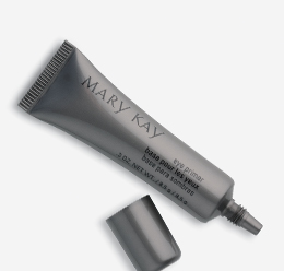 Mary Kay Eye Primer in a gray tube with the cap off on a white background