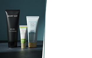 Die Produkte aus dem Everyday Hydration for Him Set von Mary Kay: MK Men Ultimate Moisturizer, Satin Hands Hand Cream parfumfrei sowie Satin Lips Shea Butter Balm