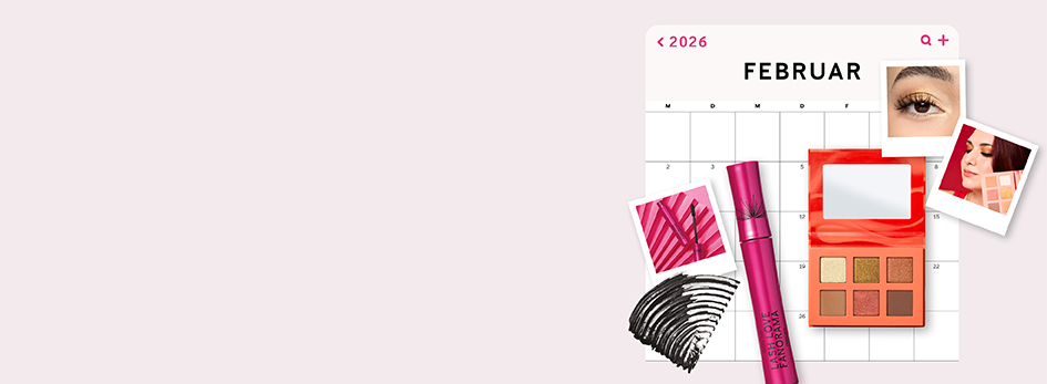 Ein Kalenderblatt aus dem Februar mit einigen Produkten der Fa. Mary Kay.