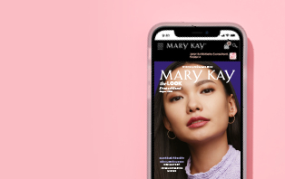 Der Mary Kay Katalog theLOOK wird auf einem Smartphone angeschaut. 
